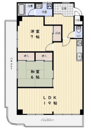 神戸市垂水区星が丘、マンションの間取り画像です