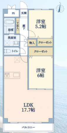 神戸市垂水区狩口台、マンションの間取り画像です