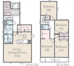 神戸市垂水区霞ケ丘、新築一戸建ての間取り画像です