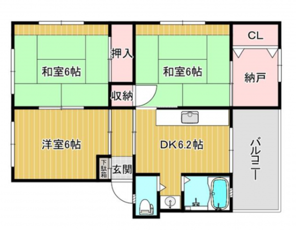 神戸市垂水区天ノ下町、マンションの間取り画像です