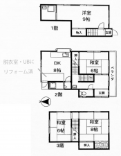 神戸市垂水区千代が丘、中古一戸建ての間取り画像です
