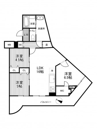 神戸市垂水区千鳥が丘、マンションの間取り画像です