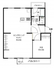 神戸市垂水区狩口台、マンションの間取り画像です