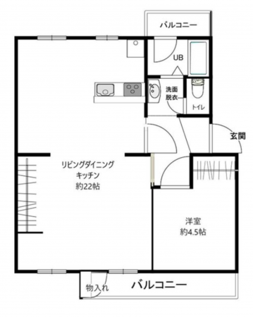 神戸市垂水区狩口台、マンションの間取り画像です