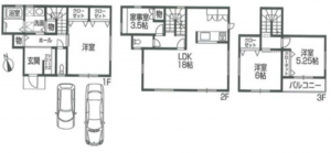 神戸市垂水区山手、新築一戸建ての間取り画像です