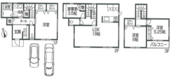神戸市垂水区山手、新築一戸建ての間取り画像です