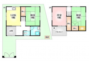 神戸市垂水区西舞子、中古一戸建ての間取り画像です