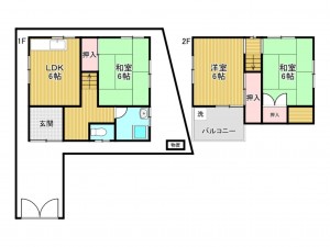 神戸市垂水区西舞子、中古一戸建ての間取り画像です