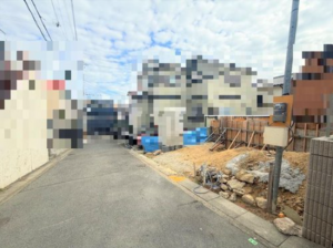 神戸市垂水区舞子台、新築一戸建ての前面道路を含む現地写真画像です