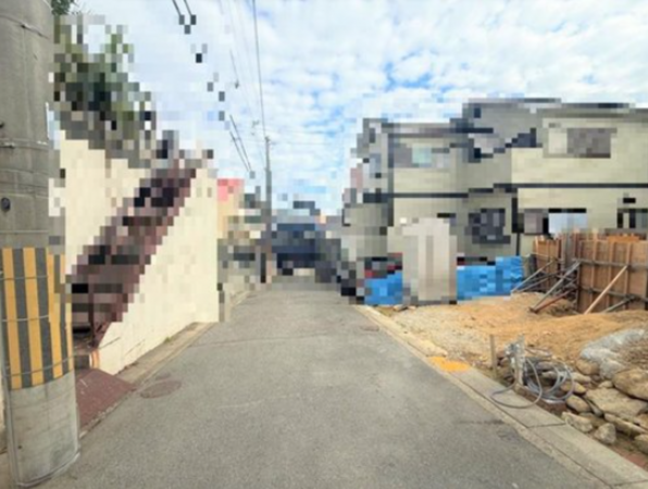 神戸市垂水区舞子台、新築一戸建ての前面道路を含む現地写真画像です
