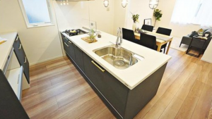 神戸市垂水区星陵台、新築一戸建てのキッチン画像です