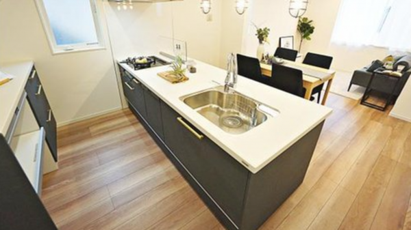 神戸市垂水区星陵台、新築一戸建てのキッチン画像です