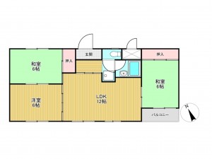 神戸市垂水区上高丸、マンションの間取り画像です
