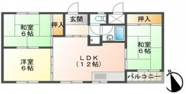 神戸市垂水区上高丸、マンションの間取り画像です