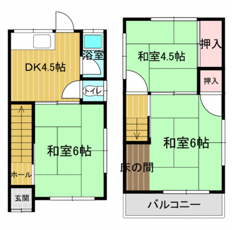 神戸市垂水区福田、中古一戸建ての間取り画像です