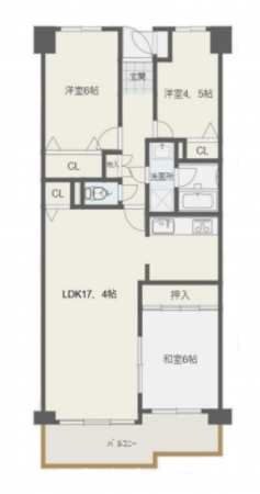 神戸市垂水区南多聞台、収益物件/マンションの間取り画像です