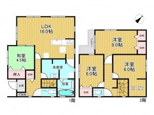 神戸市垂水区千鳥が丘、新築一戸建ての間取り画像です