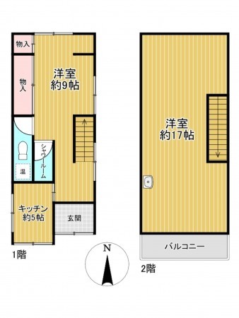 神戸市垂水区塩屋町、中古一戸建ての間取り画像です