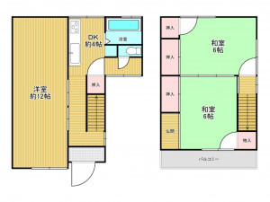 神戸市垂水区五色山、中古一戸建ての間取り画像です