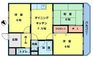 神戸市垂水区坂上、マンションの間取り画像です