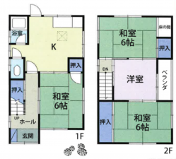 神戸市垂水区山手、中古一戸建ての間取り画像です