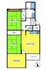 神戸市垂水区塩屋町、マンションの間取り画像です