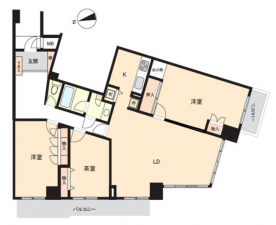 神戸市垂水区星が丘、マンションの間取り画像です