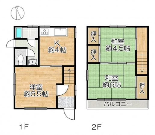 神戸市垂水区西舞子、収益物件/住宅の間取り画像です