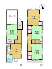 神戸市垂水区星陵台、中古一戸建ての間取り画像です