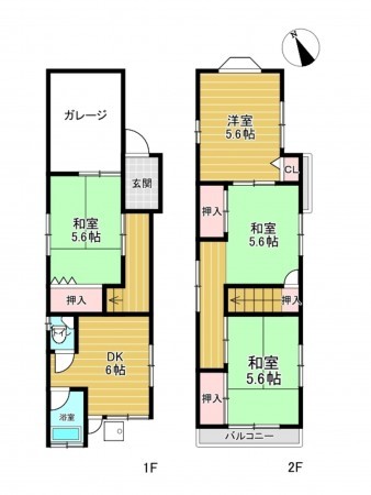 神戸市垂水区星陵台、中古一戸建ての間取り画像です