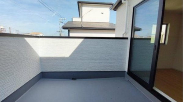 神戸市垂水区星が丘、新築一戸建てのバルコニー画像です