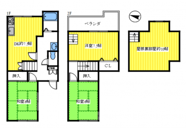 神戸市垂水区塩屋町、収益物件/住宅の間取り画像です