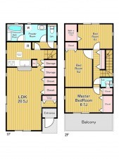 神戸市垂水区清水が丘、新築一戸建ての間取り画像です