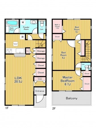 神戸市垂水区清水が丘、新築一戸建ての間取り画像です