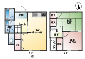 神戸市垂水区塩屋町、中古一戸建ての間取り画像です