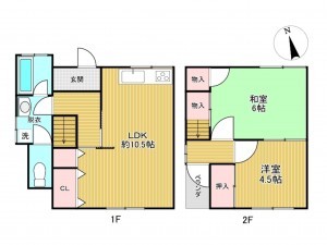 神戸市垂水区塩屋町、中古一戸建ての間取り画像です