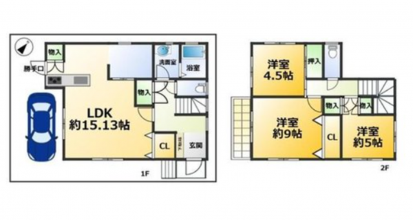 神戸市垂水区北舞子、中古一戸建ての間取り画像です