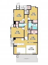 神戸市垂水区舞子台、マンションの間取り画像です