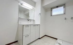 神戸市垂水区清水が丘、マンションの洗面画像です