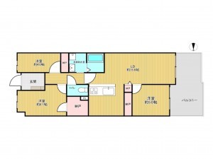 神戸市垂水区星が丘、マンションの間取り画像です