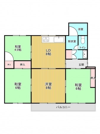 神戸市垂水区青山台、収益物件/マンションの間取り画像です