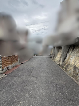 神戸市垂水区西舞子、中古一戸建ての前面道路を含む現地写真画像です