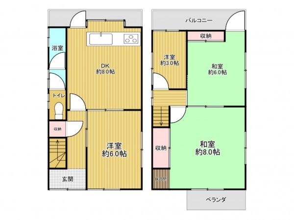 神戸市垂水区西舞子、中古一戸建ての間取り画像です