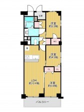 神戸市垂水区歌敷山、マンションの間取り画像です