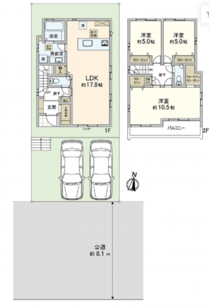 神戸市垂水区南多聞台、新築一戸建ての間取り画像です