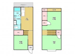 神戸市垂水区大町、収益物件/マンションの間取り画像です
