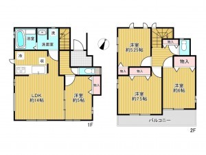神戸市垂水区城が山、新築一戸建ての間取り画像です