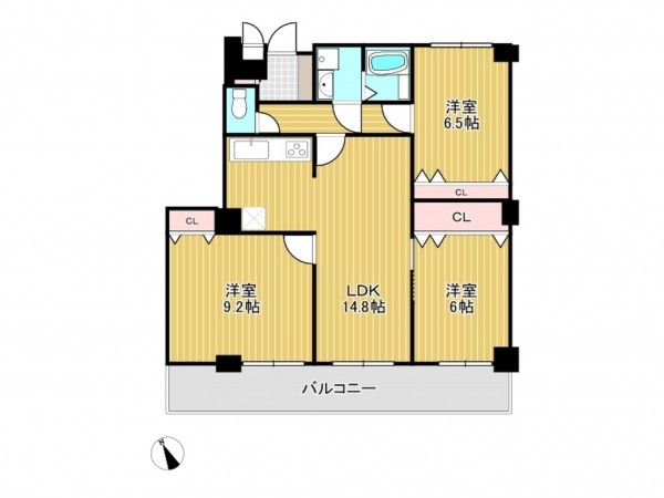 神戸市垂水区美山台、マンションの間取り画像です
