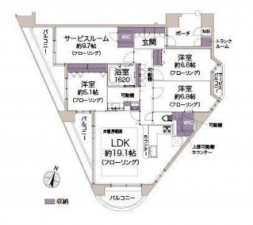神戸市垂水区舞子台、マンションの間取り画像です