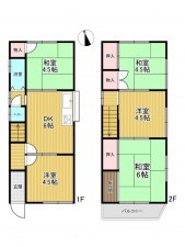 神戸市垂水区霞ケ丘、中古一戸建ての間取り画像です